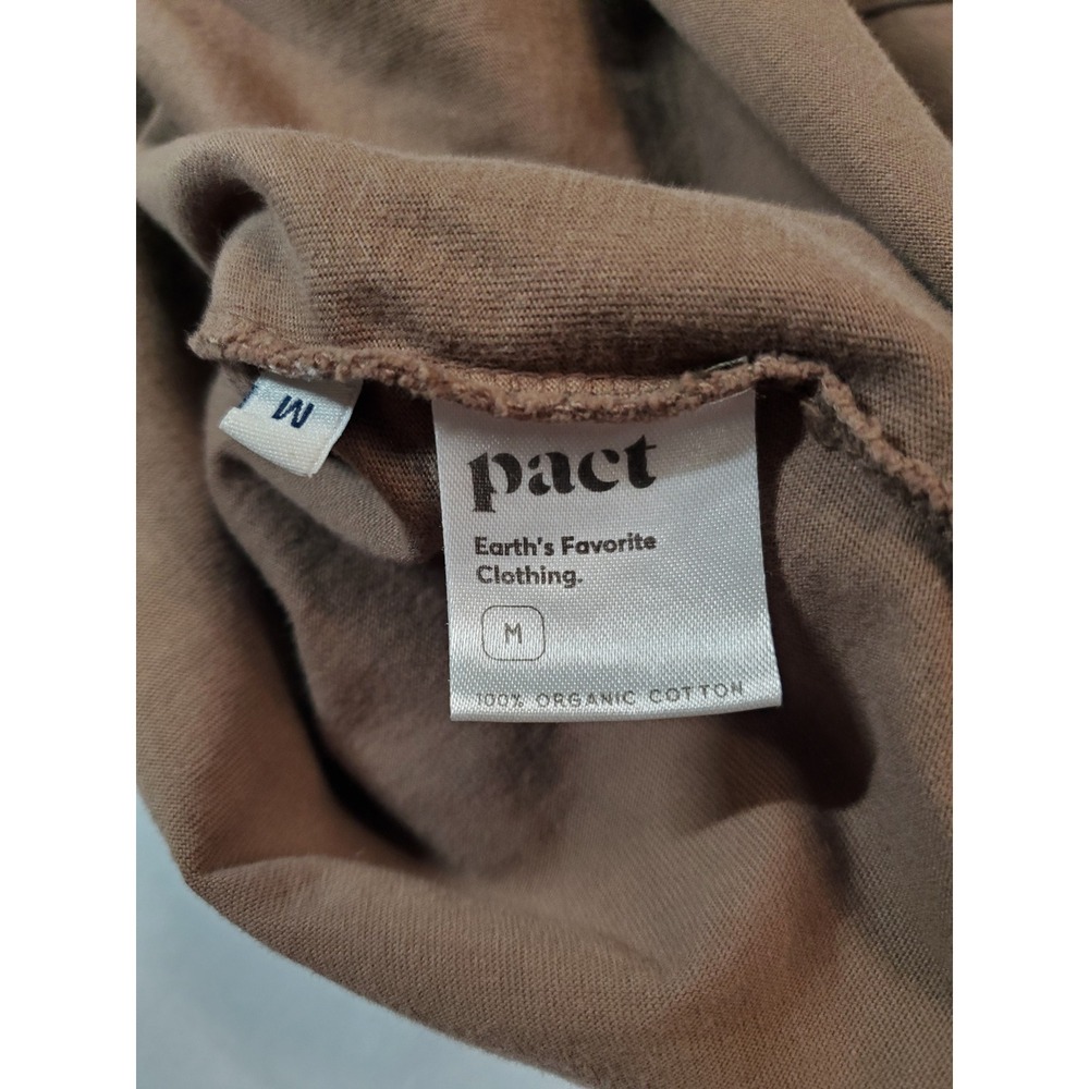Pact Organic Cotton‎ T-SHIRT Maxi Dress Brown Size Medium Side Slits Casual - Picture 2 of 7